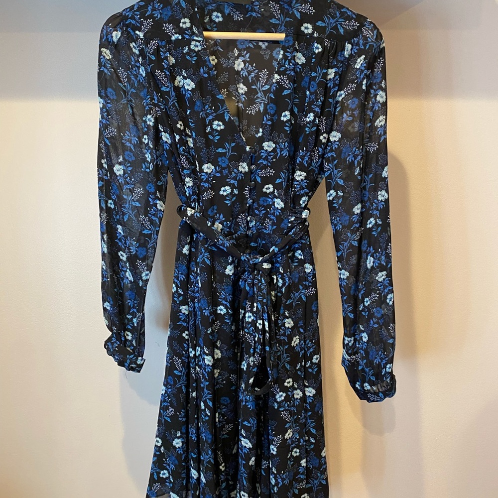 Kooples Blue Floral Print Dress